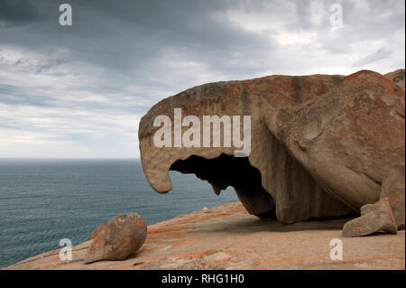 Vue générale de Remarkable Rocks, Kangaroo Island, Australie du Sud, Australie Banque D'Images