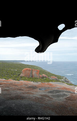 Vue générale de Remarkable Rocks, Kangaroo Island, Australie du Sud, Australie Banque D'Images
