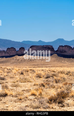 Shiprock, crête volcanique, territoire Navajo, Nouveau Mexique Banque D'Images