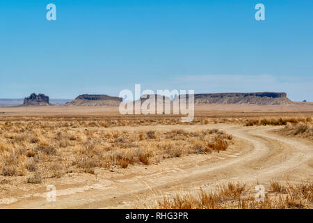 Shiprock, crête volcanique, territoire Navajo, Nouveau Mexique Banque D'Images