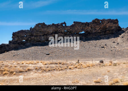 Shiprock, crête volcanique, territoire Navajo, Nouveau Mexique Banque D'Images