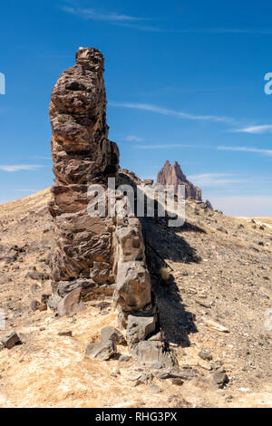 Shiprock, crête volcanique, territoire Navajo, Nouveau Mexique Banque D'Images