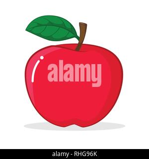 Illustration de pomme rouge, frais sain, produits bio de fruits naturels. Vector Illustration Illustration de Vecteur