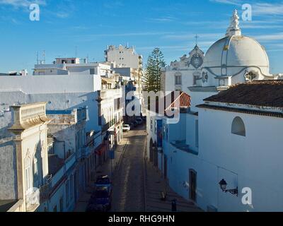 L'église de la ville d'Olhao au Portugal Banque D'Images