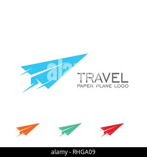 Avion en papier graphique de scénario télévision design, logo design, voyage Illustration de Vecteur