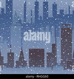 L'hiver dans la ville. Neige dans la ville motif transparent 10 spe Illustration de Vecteur