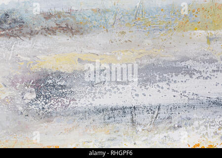 La peinture abstraite. Gray Line, ciel. Nautiques telles que l'huile. Banque D'Images