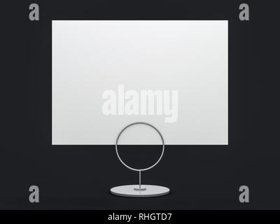 Support pour brochures avec des feuilles de papier blanc. Immersive. Le rendu 3D Banque D'Images