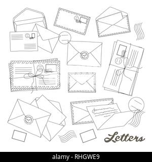 Lettre et enveloppe icône vecteur pour votre conception Illustration de Vecteur