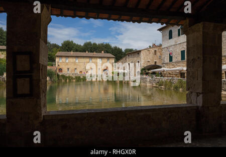 Thermal spa à Bagno Vignoni, Toscane, Italie Banque D'Images