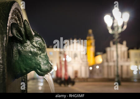 Piazza San Carlo Turin avec un vélo à l'avant-plan Banque D'Images