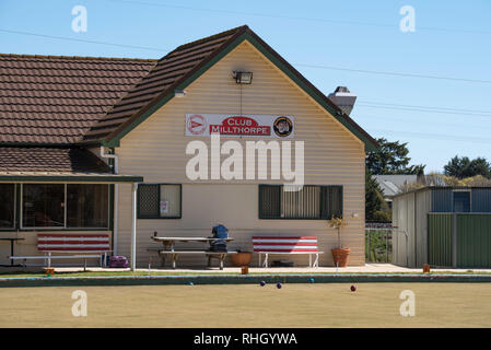 Le principal club house au Club Millthorpe, alias le Milthorpe Lawn Bowls Club dans le centre ouest de la Nouvelle-Galles du Sud, Australie Banque D'Images