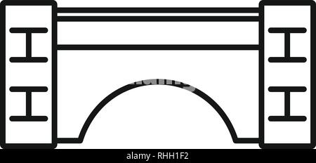 Vieux pont de pierre. Vieux pont de pierre contour icône vecteur pour la conception web isolé sur fond blanc Illustration de Vecteur
