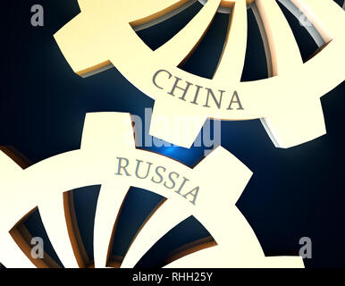 L'équipement russe et l'équipement chinois, des relations étroites et la coopération Banque D'Images