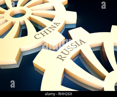 L'équipement russe et l'équipement chinois, des relations étroites et la coopération Banque D'Images