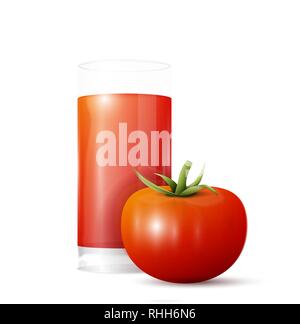 Un verre de jus de tomate. Illustration vectorielle, EPS 10 Illustration de Vecteur