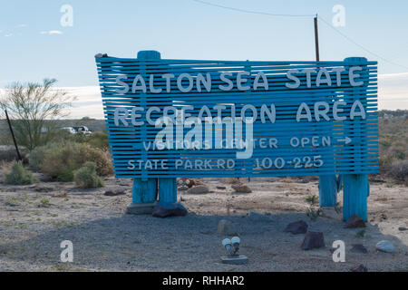 Salton Sea State Recreation Area road sign, California, USA Banque D'Images