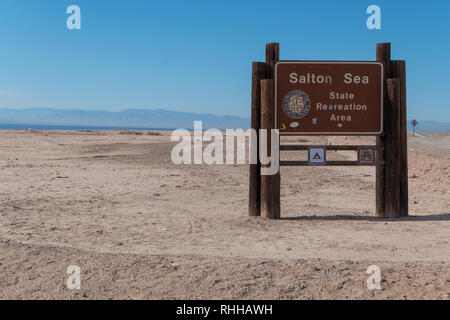 Salton Sea State Recreation Area road sign in California, USA Banque D'Images