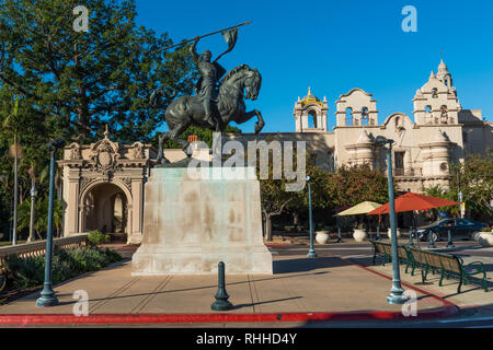 El Cid le cheval et le cavalier statue en Balboa Park dans la ville de San Diego, Californie Banque D'Images