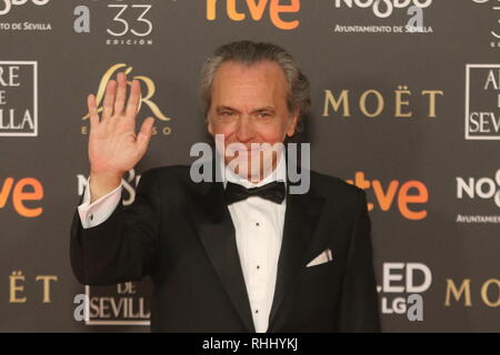 Sevilla, Espagne. Feb 2019 2ème. (Sevilla) 33 édition du film espagnol goya awards qui a eu lieu dans la ville de Séville sur la photo l'acteur Jose Coronado Crédit : Lorenzo Carnero/ZUMA/Alamy Fil Live News Banque D'Images