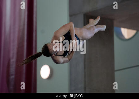 Plymouth, au Royaume-Uni. 3 2019. Kavleigh Sinclair - PLYM en 3M Femmes lors de la plongée sous-marine nationale préliminaire Cup 2019 à Plymouth Life Centre le dimanche, 03 février 2019. PLYMOUTH EN ANGLETERRE. (Usage éditorial uniquement, licence requise pour un usage commercial. Aucune utilisation de pari, de jeux ou d'un seul club/ligue/dvd publications.) Crédit : Taka G Wu/Alamy News Crédit : Taka Wu/Alamy Live News Banque D'Images