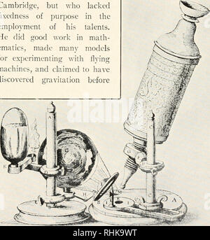 . La biologie et ses décideurs. Biologie -- Histoire. INTRODUCTION DU MICROSCOPE 55 observation scopiques n'a pas produit ses excellents résultats jusqu'au xixe siècle, juste après les lentilles de grossissement a été grandement améliorée. Robert Hooke (1635-1703), de Londres, a publié en 1665 un livre d'observations au microscope droit Micro- graphia, qui était orné de quatre-vingt-trois assiettes de chiffres. Hooke était un homme d'une belle dotation mentale, qui avait reçu une bonne formation scientifique à l'Université de ./ Cambridge, fixité, mais qui n'avait pas de but dans l'emploi de ses talents. Il n g Banque D'Images