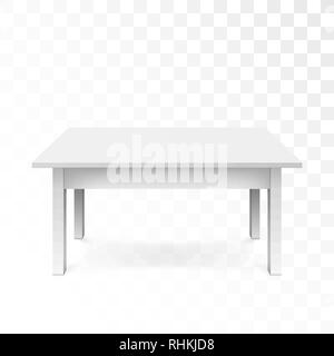 Table bureau blanc avec ombre isolé sur fond transparent. Vector illustration Illustration de Vecteur