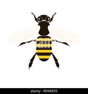 Abeille sur fond blanc pour la conception graphique et web, simple signe vecteur moderne. Concept de l'Internet. Symbole à la mode pour la conception de site web site web application mobile ou bouton. Illustration de Vecteur