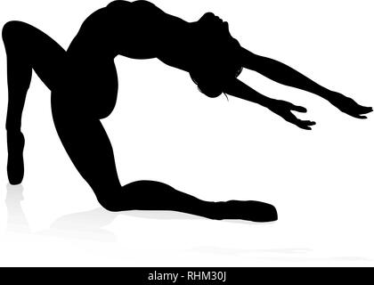 Danseuse de Ballet Ensemble Silhouette Illustration de Vecteur
