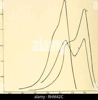. Les taches biologiques, un manuel sur la nature et de l'utilisation des colorants utilisés dans le laboratoire d'analyses biologiques. Les taches et les taches (microscopie électronique). courbe de sorption sont caractéristiques de l'individu dye, tandis que l'ampleur des coefficients d'extinction (la hauteur de la courbe) varie directement avec la quantité de teinture présents. Les courbes d'absorption des colorants qui sont très étroitement liés à la structure sont parfois si semblables qu'il est pratiquement identique. Dans ces cas, l'individu colorants peuvent être reconnus en dissuader quantitative- minations de la mesure dans laquelle leur absorption est modifié Banque D'Images