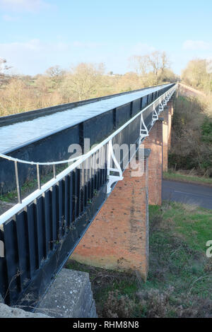 Edstone aqueduc, un aqueduc en fonte sur la Stratford-upon-Avon, Warwickshire, Angleterre Canal Banque D'Images