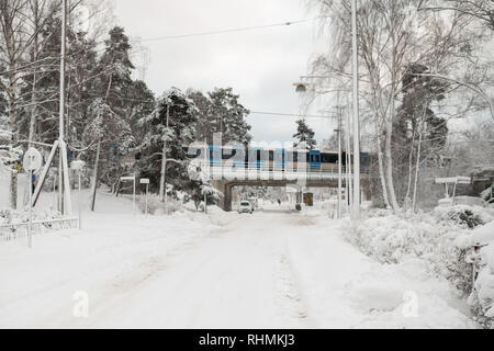 Vinter je förorten / l'hiver dans la banlieue Banque D'Images