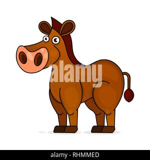 Cheval dans le style cartoon vector illustration sur fond blanc Illustration de Vecteur
