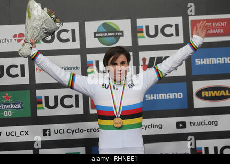 02-02-2019 : WK wielrennen : Veldrijden : Bogense : Sanne Cant worldtitle sur une ligne : Crédit photos Orange/Alamy Live News vof Banque D'Images