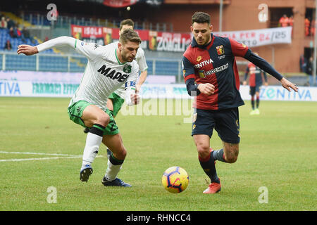 Gênes, Italie. 06Th Feb 2019. Foto LaPresse - Tano Pecoraro03 022019 - Genova (Italia) CalcioGenoa SassuoloCampionato Sport vs di Calcio Serie A TIM 2018/2019 - Stade "Luigi Ferraris"nella foto : sanabria toniPhoto LaPresse - Tano Pecoraro03 Février 2019 Ville Genova - (Italie) SoccerGenoa SassuoloItalian Sport vs championnat de football Ligue A - 2018/2019 TIM "Luigi Ferraris" Stadiumin la pic : sanabria toni Crédit : LaPresse/Alamy Live News Banque D'Images