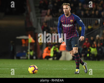 Barcelone, Espagne. 3 février 2019. 2018 LaLiga/ 2019, date 22. Barcelona-Valencia. Arthur Melo de Barcelone pendant le jeu Barcelona-Valencia : Crédit Photos Pro/Alamy Live News Banque D'Images