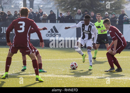 Turin, Italie. 06Th Feb 2019. Foto LaPresse - Mauro Ujetto 03022019 ( Torino Italia) Sport 4^ giornata di ritorno campionato de moins de 17 ans. JUVENTUS - TORINO FC Nella foto : Naouirou Ahamada (Juventus) Photo LaPresse - Mauro Ujetto 03-02-2019 Torino (Italie), la Juventus - TORINO FC17 Catégorie : Crédit LaPresse/Alamy Live News Banque D'Images