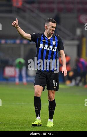 Milan, Italie. 06Th Feb 2019. Foto Mattia Ozbot - LaPresse 03 febbraio 2019 Milano, ITALIA sport calcio Inter vs Bologna - Campionato di Calcio Serie A TIM 2018/2019 - Stadio San Siro Nella foto : Ivan Perisic (Internazionale FC) ; Photo Mattia Ozbot - LaPresse 03 Février 2019 Milan, Italie Bologne vs Inter Football Sport - football italien Serie A TIM 2018/2019 - San Siro dans le pic : Ivan Perisic (Internazionale FC) ; Crédit : LaPresse/Alamy Live News Banque D'Images