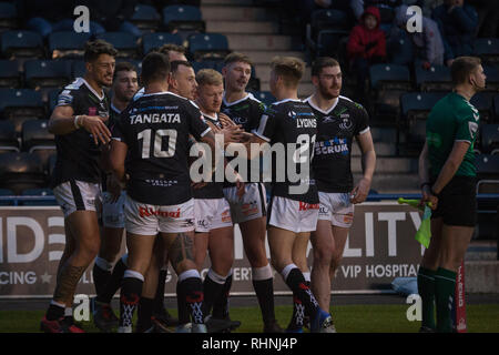 Widnes, UK. 06Th Feb 2019. Widnes Vikings vs Halifax RLFC 3 Février 2019 Crédit : Stuart Hough/Alamy Live News Banque D'Images