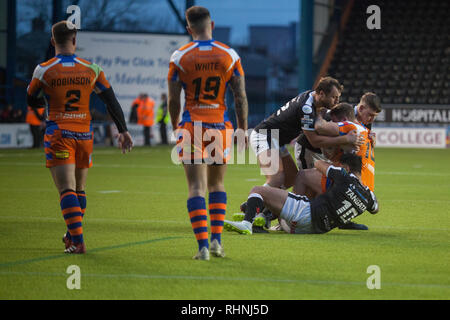 Widnes, UK. 06Th Feb 2019. Widnes Vikings vs Halifax RLFC 3 Février 2019 Crédit : Stuart Hough/Alamy Live News Banque D'Images