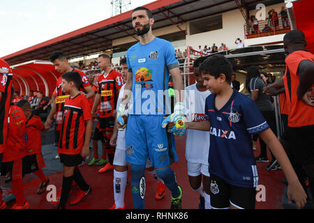 L'UIT, Sao Paulo, Brésil. 06Th Feb 2019. ITUANO X SANTOS - Venderlei Dos Santos lors d'un match entre Ituano et Santos, valable pour le 5e tour du championnat Paulista 2019, tenue à la Novelli Stade Junior à l'UIT, SP. (Photo : Ricardo Moreira/Fotoarena) Crédit : Foto Arena LTDA/Alamy Live News Banque D'Images