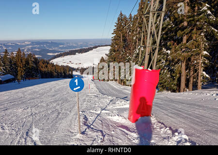 Une pente symbole numéro journée à Boedele Ski Resort - Dornbirn Vorarlberg, Autriche Banque D'Images