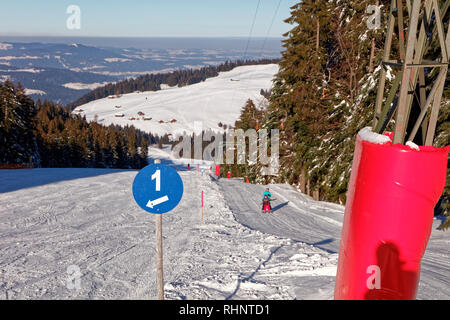 Une pente symbole numéro journée à Boedele Ski Resort - Dornbirn Vorarlberg, Autriche Banque D'Images