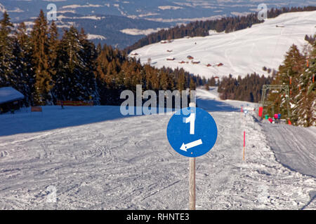 Une pente symbole numéro journée à Boedele Ski Resort - Dornbirn Vorarlberg, Autriche Banque D'Images