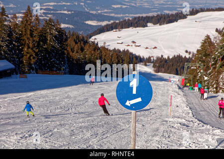 Une pente symbole numéro journée à Boedele Ski Resort - Dornbirn Vorarlberg, Autriche Banque D'Images