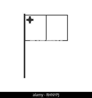 L'icône du drapeau de Malte contour noir modèle plat. Date de l'indépendance ou de la fête nationale. Illustration de Vecteur