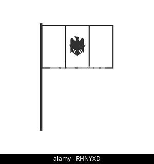 L'icône du drapeau de la Moldova contour noir modèle plat. Date de l'indépendance ou de la fête nationale. Illustration de Vecteur