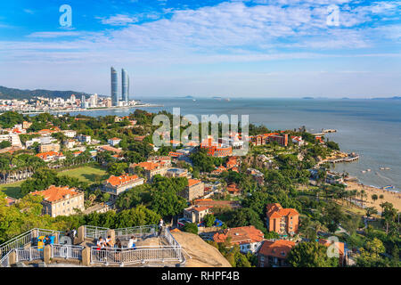 XIAMEN, Chine -le 12 octobre : c'est une vue de l'architecture historique de l'île de Gulangyu Gulangyu, est un site du patrimoine culturel mondial de l'Unesco et célèbre trave Banque D'Images