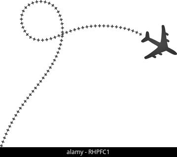 Avion et sa croix blanche sur la piste . Vector illustration. Illustration de Vecteur