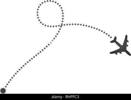 Avion et sa croix blanche sur la piste . Vector illustration. Illustration de Vecteur